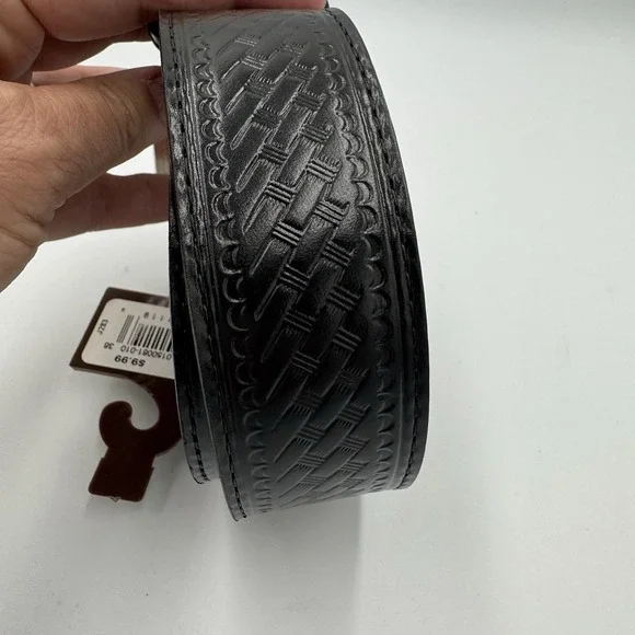 NWT C.E. Schmidt Workwear Black Leather Belt Mens Sz 38 - Picture 2 of 6